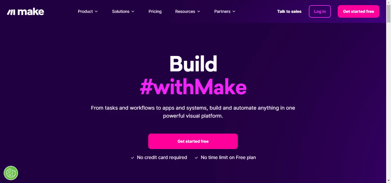 Make.com automation platform homepage