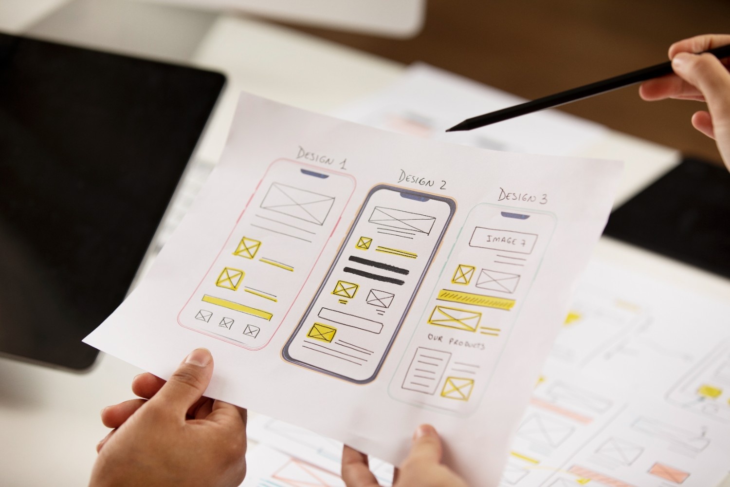 UX Design Wireframe Sketches